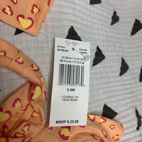 *NWT* Jessica Simpson Baby Coverall w/hdbnd 6-9mos - Picture 5 of 6